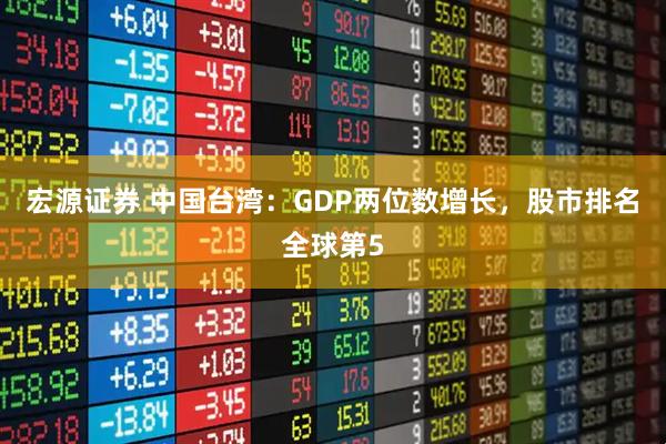 宏源证券 中国台湾：GDP两位数增长，股市排名全球第5
