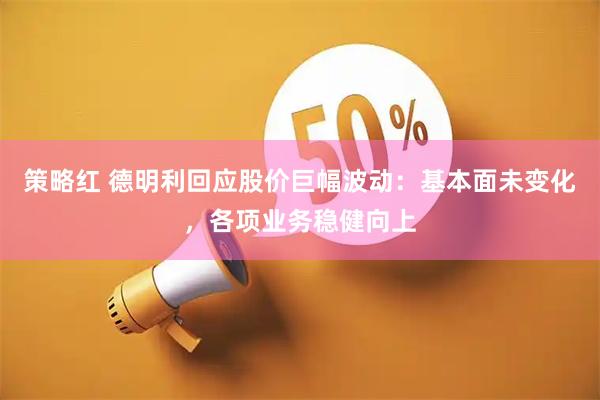 策略红 德明利回应股价巨幅波动：基本面未变化，各项业务稳健向上